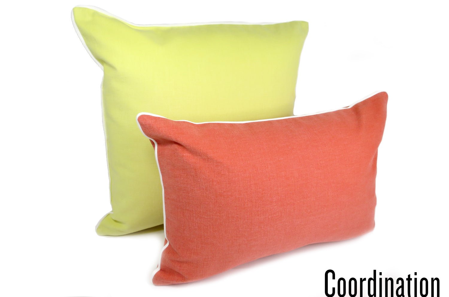 The Italy cotton イタリアブラッシュドコットン ベルベットパイピング クッションカバー (レモン) 45×45cm - HOUSE OF JAPAN Shop