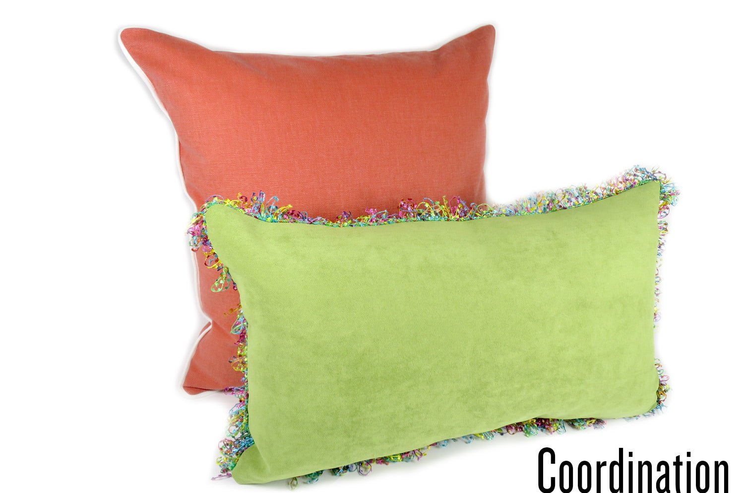 The Italy cotton イタリアブラッシュドコットン ベルベットパイピング クッションカバー キャロット 45×45cm - HOUSE OF JAPAN Shop