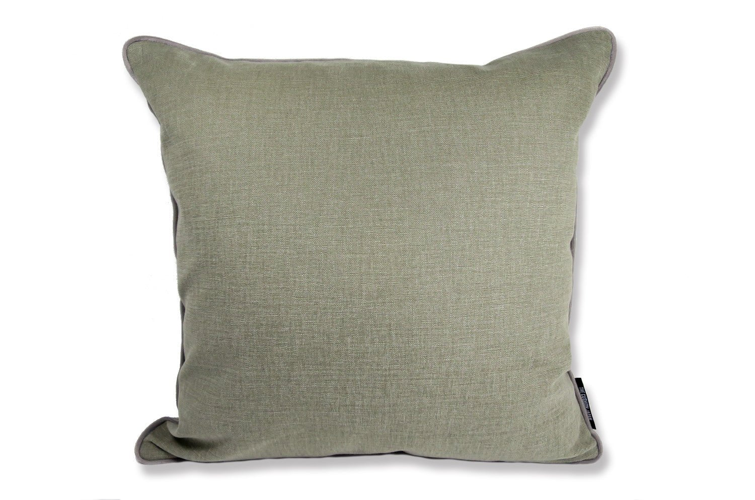 The Italy cotton イタリアブラッシュドコットン ベルベットパイピング クッションカバー カーキグレー 45×45cm - HOUSE OF JAPAN Shop