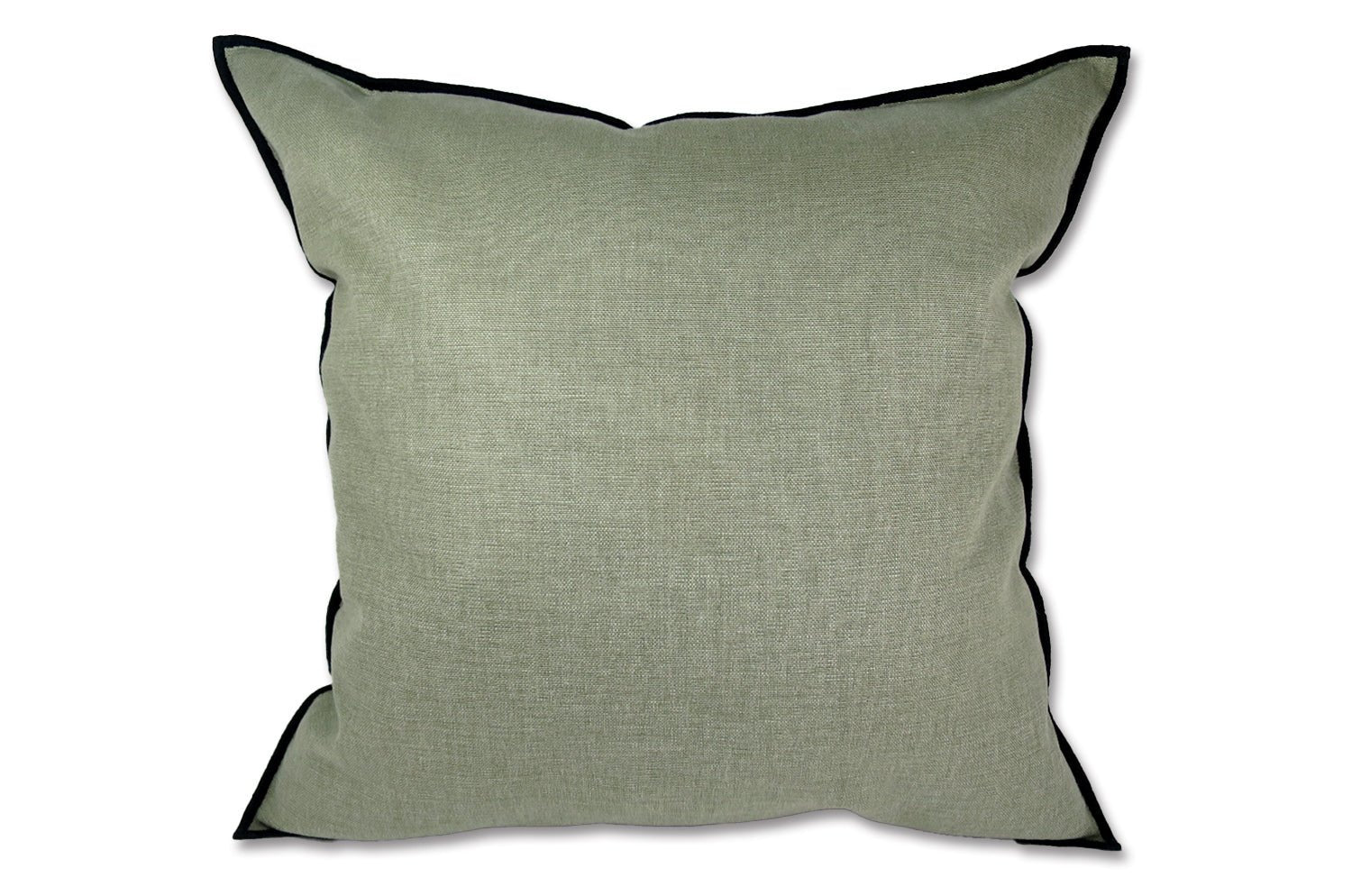 The Italy cotton イタリアブラッシュドコットン クッションカバー フレーム (カーキグレー) 45×45cm - HOUSE OF JAPAN Shop