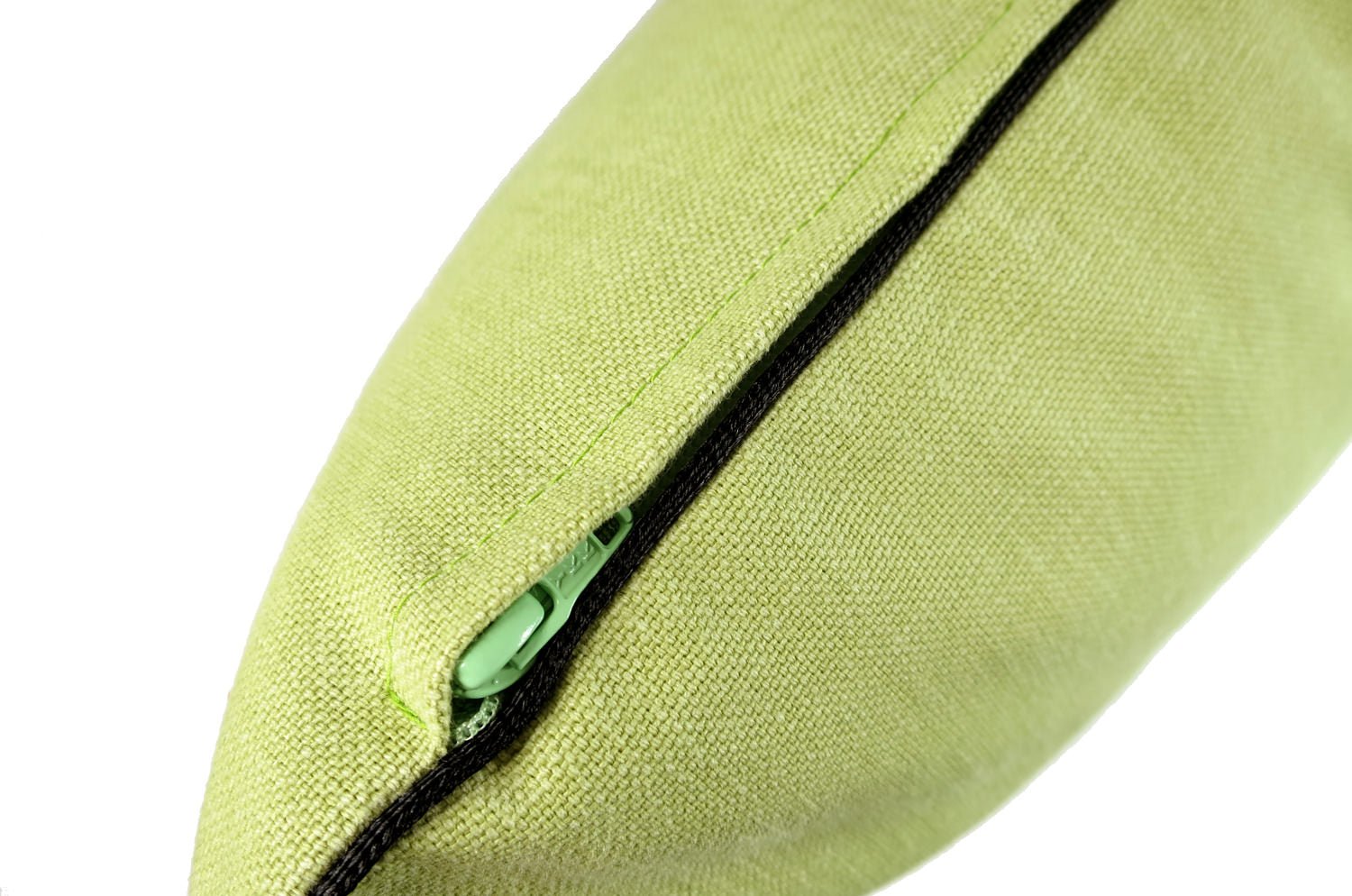 The Italy cotton イタリアブラッシュドコットン パイピング 横長クッション (アップルグリーン) 50×30cm 中材付 - HOUSE OF JAPAN Shop