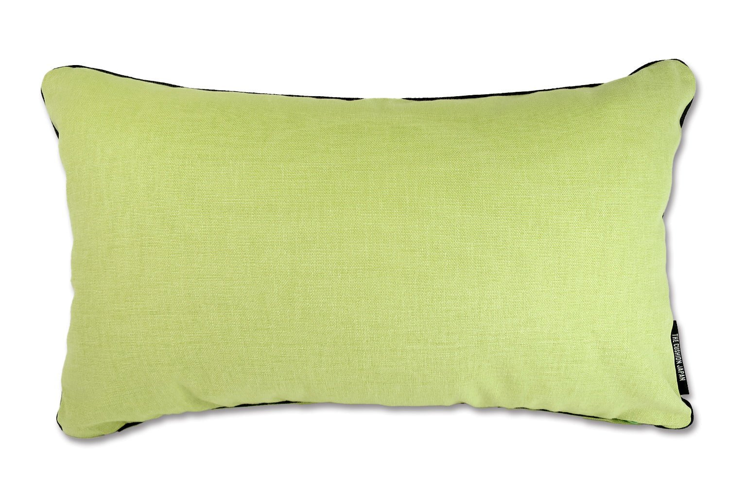 The Italy cotton イタリアブラッシュドコットン パイピング 横長クッション (アップルグリーン) 50×30cm 中材付 - HOUSE OF JAPAN Shop