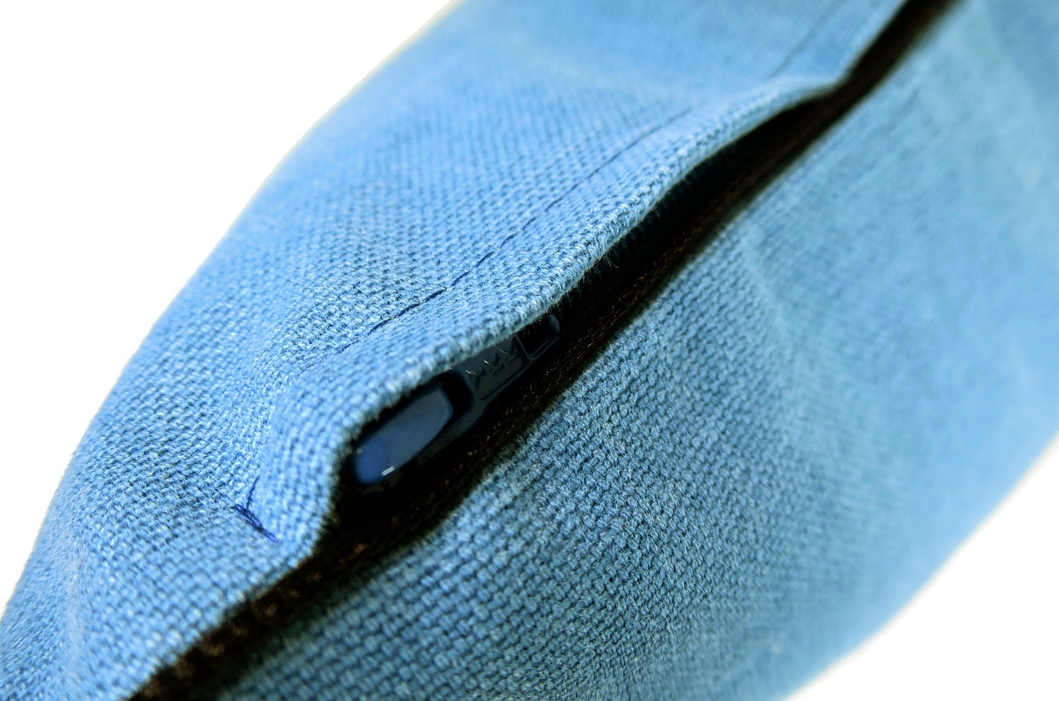 The Italy cotton イタリアブラッシュドコットン パイピング 横長クッション (ゼニスブルー) 50×30cm 中材付 - HOUSE OF JAPAN Shop