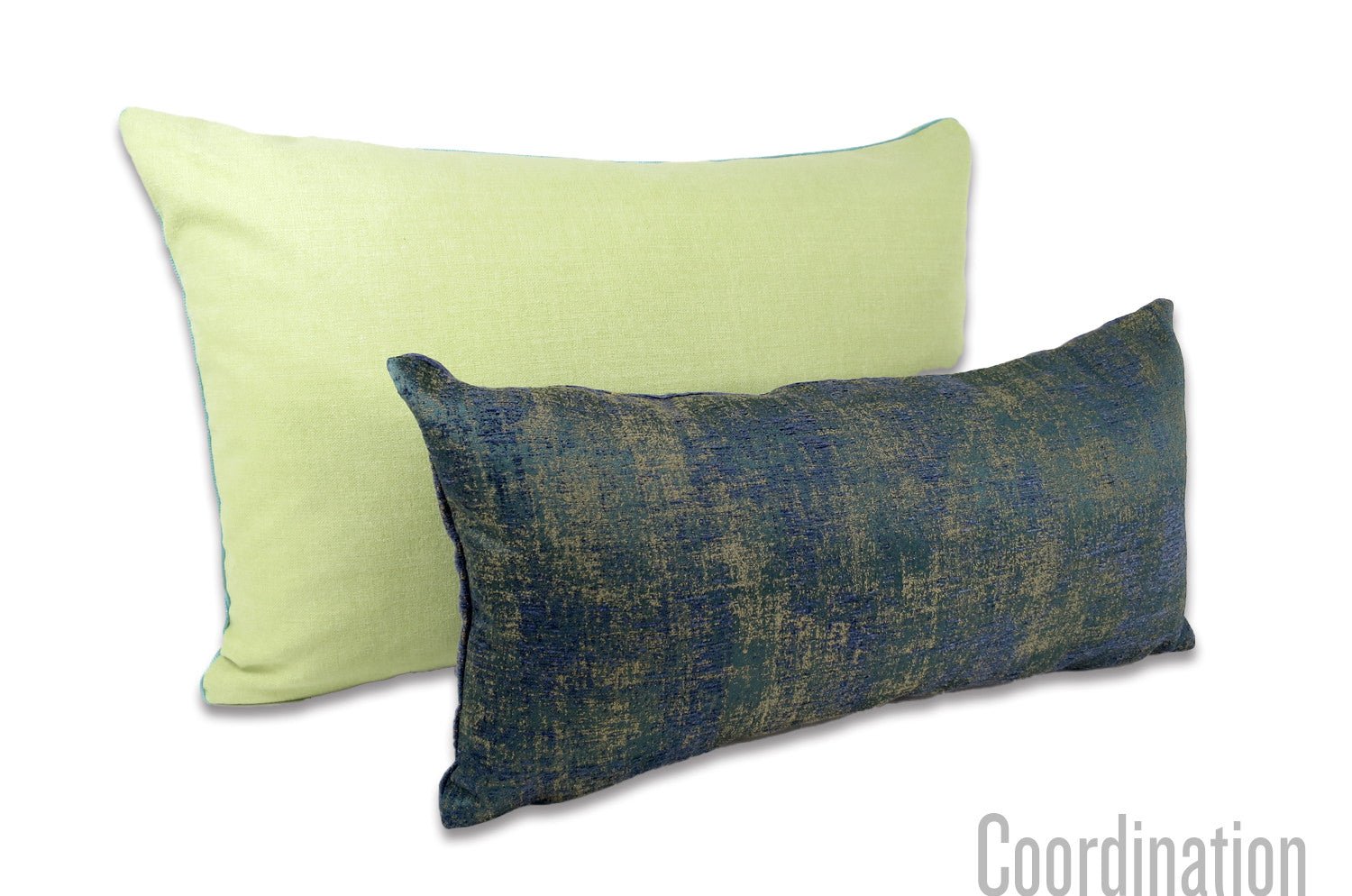 The Italy cotton イタリアブラッシュドコットン パイピングクッション グラスグリーン 60×40cm 中材付 - HOUSE OF JAPAN Shop