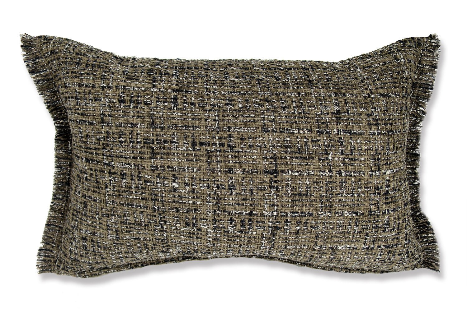 The Jacquard ジャカードフリンジクッション ミックスブラウン 45×30cm 中材付 - HOUSE OF JAPAN Shop