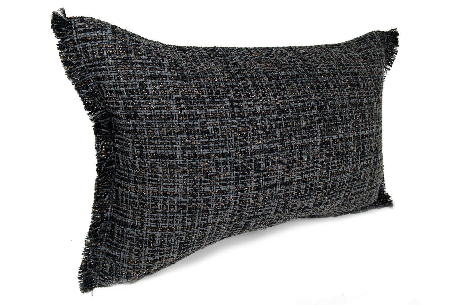 The Jacquard ジャカードフリンジクッション チャコール 45×30cm 中材付 - HOUSE OF JAPAN Shop