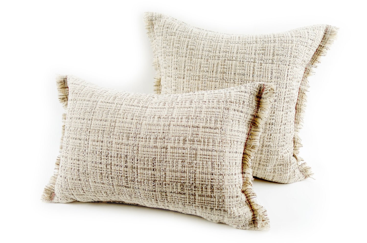 The Jacquard ジャカードフリンジクッション ベージュ 45×30cm 中材付 - HOUSE OF JAPAN Shop