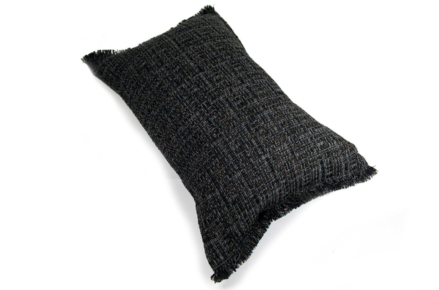 The Jacquard ジャカードフリンジクッション チャコール 45×30cm 中材付 - HOUSE OF JAPAN Shop