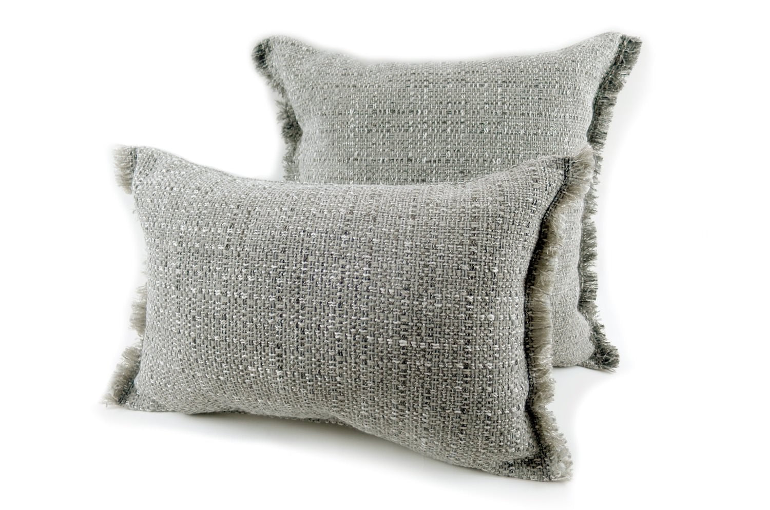 The Jacquard ジャカードフリンジクッション グレー 45×30cm 中材付 - HOUSE OF JAPAN Shop