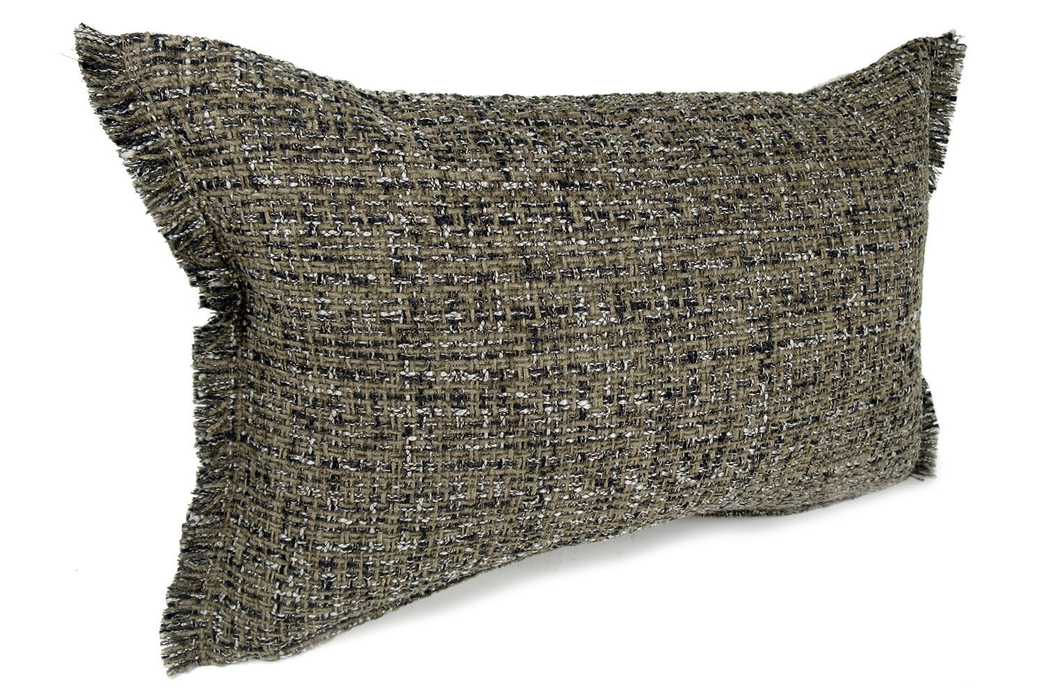 The Jacquard ジャカードフリンジクッション ミックスブラウン 45×30cm 中材付 - HOUSE OF JAPAN Shop