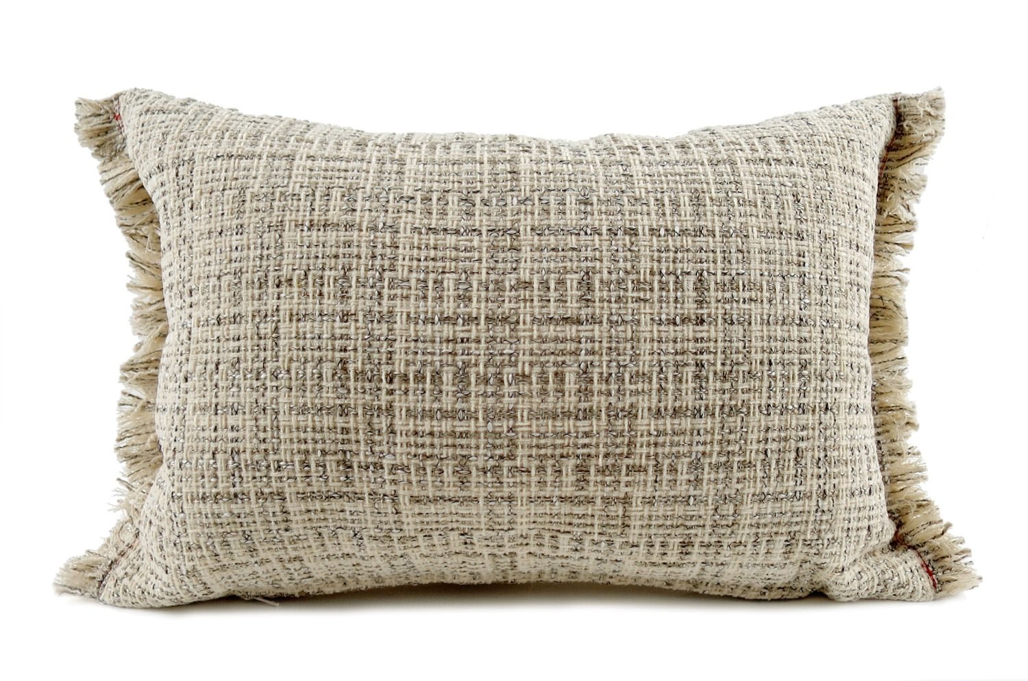 The Jacquard ジャカードフリンジクッション ベージュ 45×30cm 中材付 - HOUSE OF JAPAN Shop