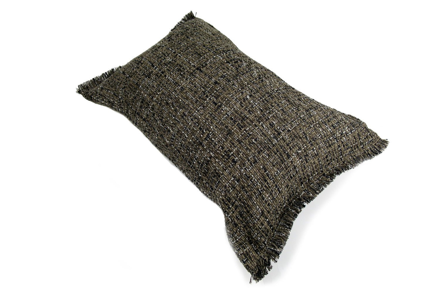 The Jacquard ジャカードフリンジクッション ミックスブラウン 45×30cm 中材付 - HOUSE OF JAPAN Shop