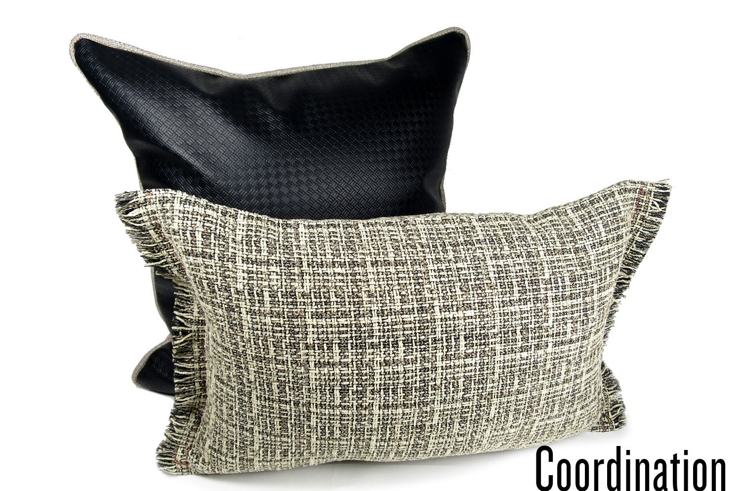 The Jacquard ジャカードフリンジクッション ミックスベージュ 45×30cm 中材付 - HOUSE OF JAPAN Shop