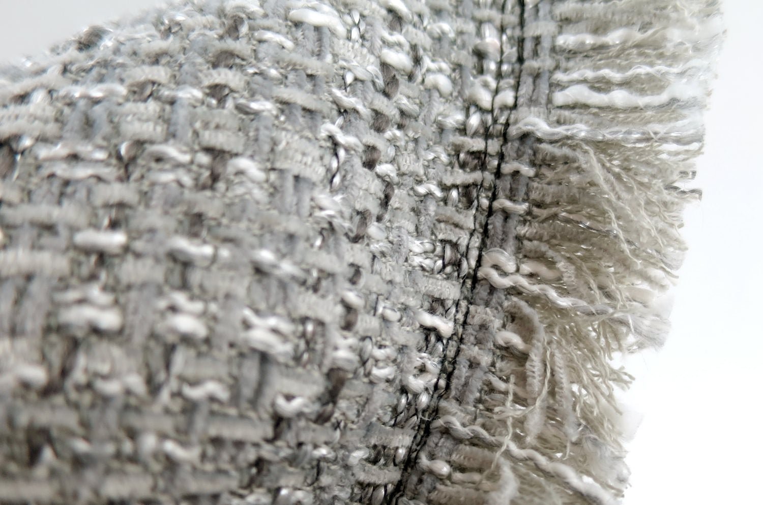 The Jacquard ジャカードフリンジクッション グレー 45×30cm 中材付 - HOUSE OF JAPAN Shop