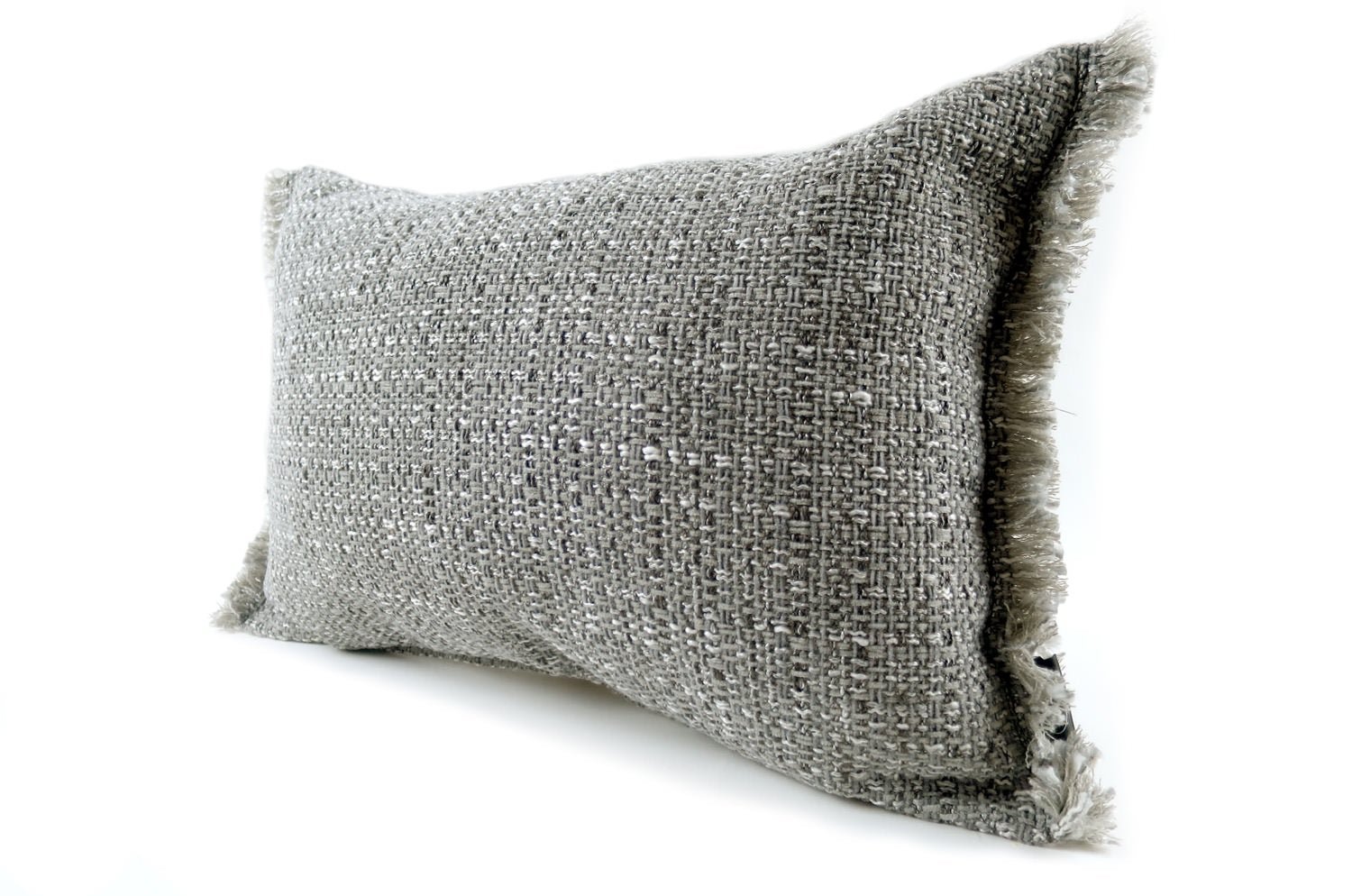 The Jacquard ジャカードフリンジクッション グレー 45×30cm 中材付 - HOUSE OF JAPAN Shop