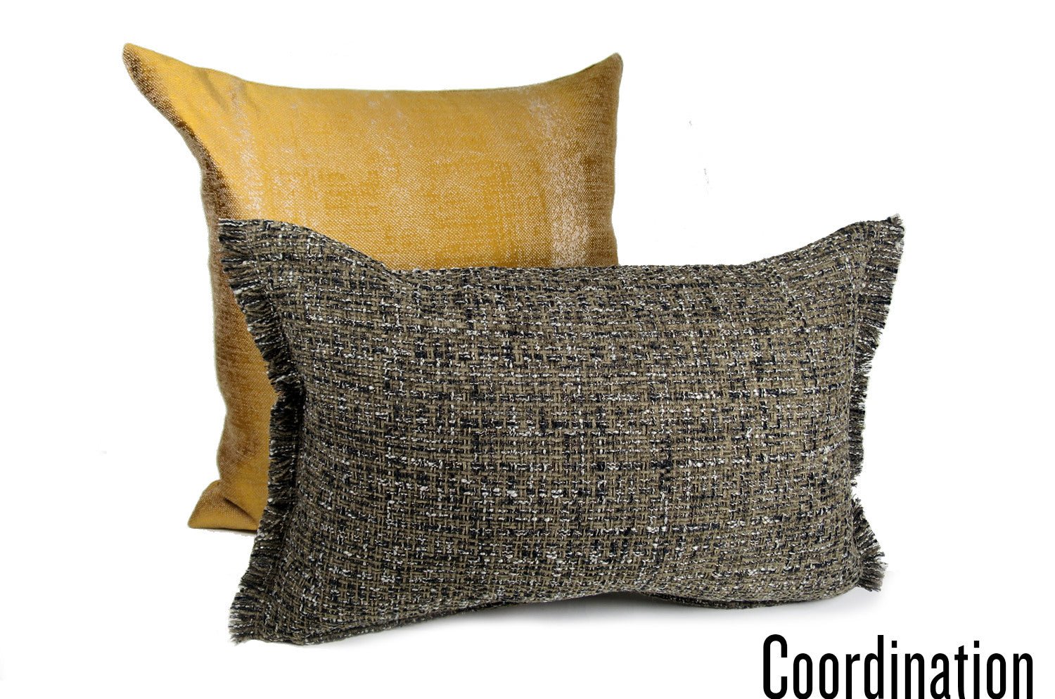 The Jacquard ジャカードフリンジクッション ミックスブラウン 45×30cm 中材付 - HOUSE OF JAPAN Shop