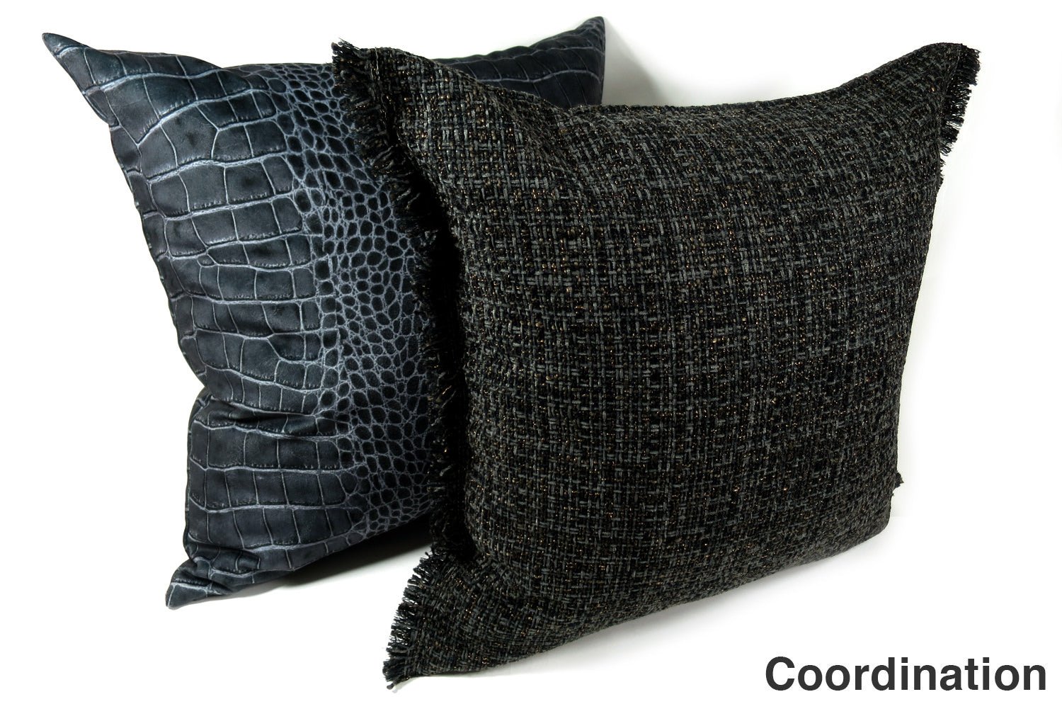 The Jacquard ジャカードフリンジクッションカバー チャコール 45×45cm - HOUSE OF JAPAN Shop