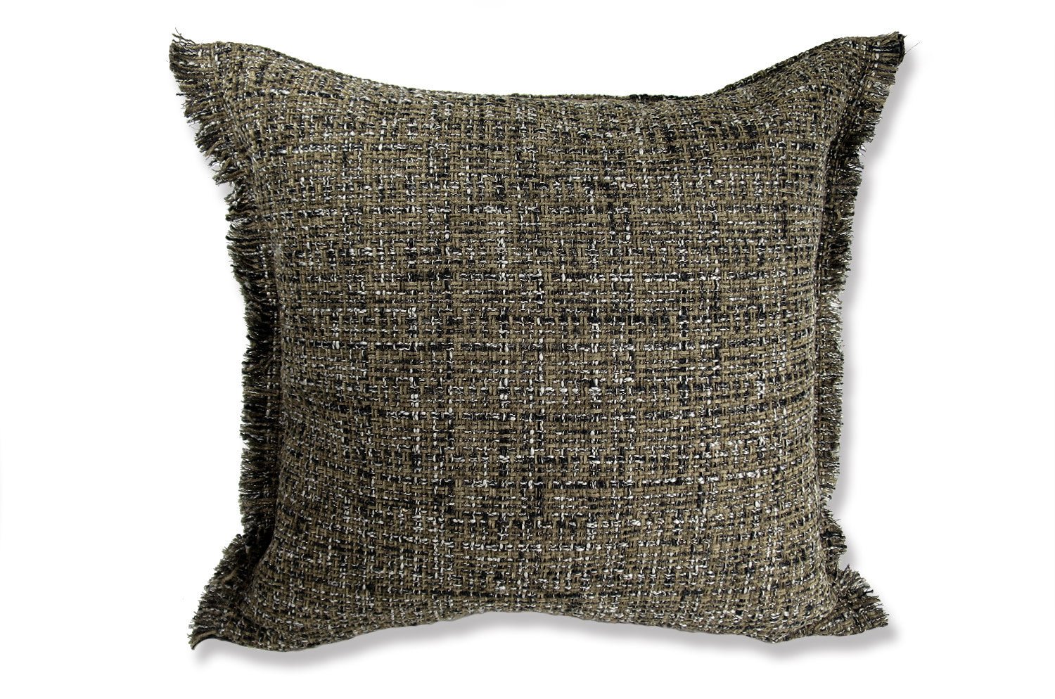 The Jacquard ジャカードフリンジクッションカバー ミックスブラウン 45×45cm - HOUSE OF JAPAN Shop