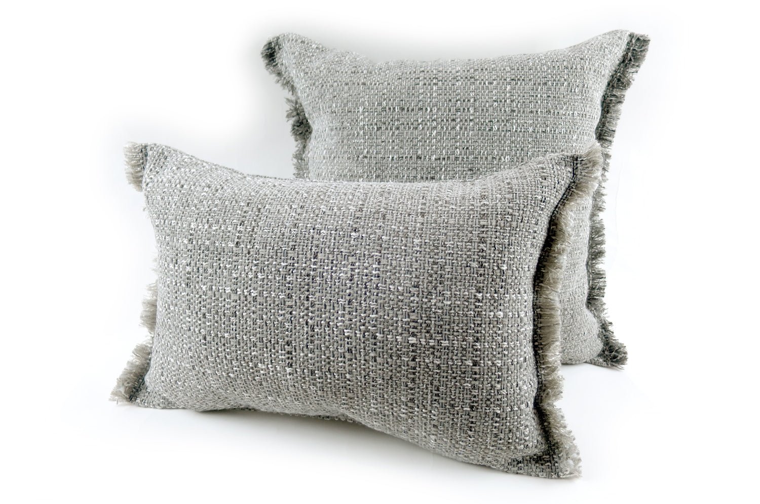 The Jacquard ジャカードフリンジクッションカバー グレー 45×45cm - HOUSE OF JAPAN Shop