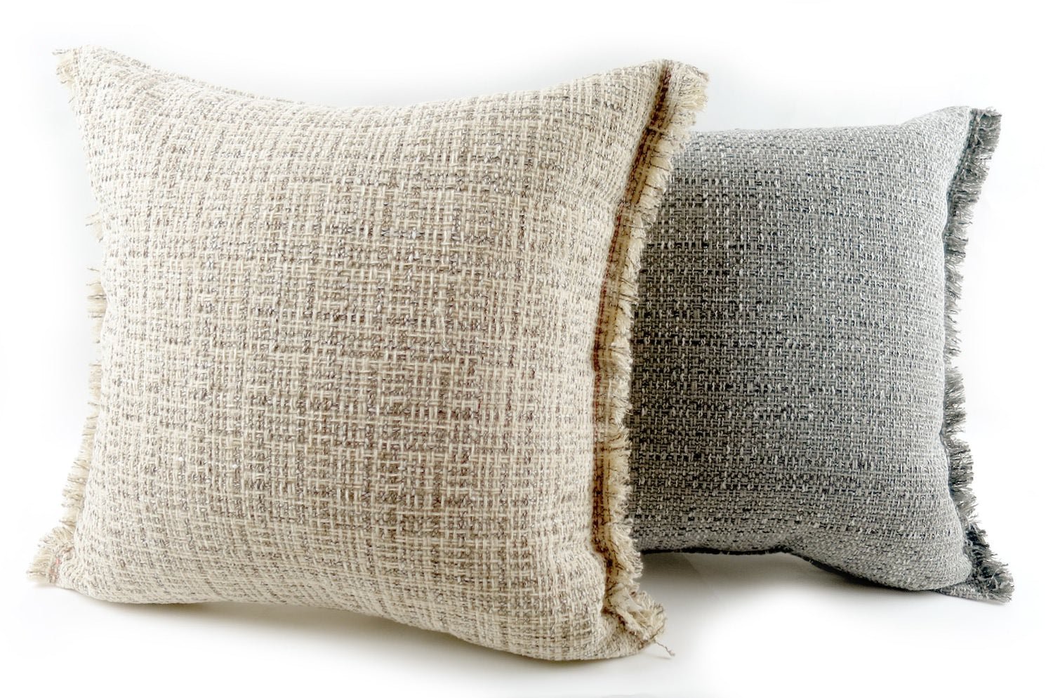 The Jacquard ジャカードフリンジクッションカバー グレー 45×45cm - HOUSE OF JAPAN Shop