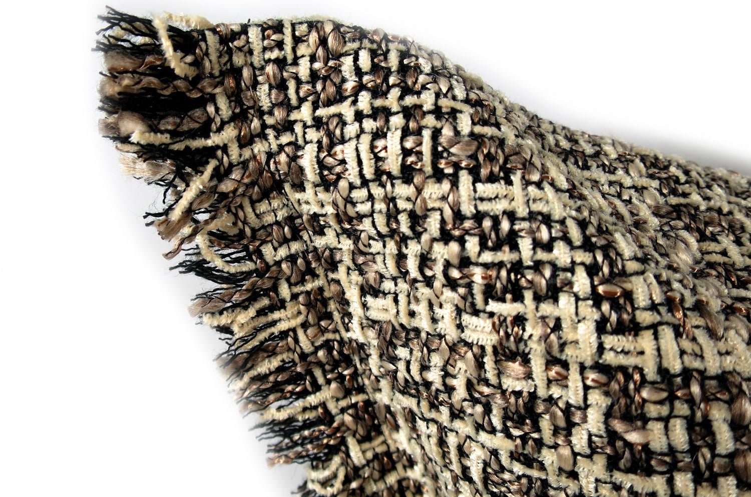 The Jacquard ジャカードフリンジクッションカバー ミックスベージュ 45×45cm - HOUSE OF JAPAN Shop