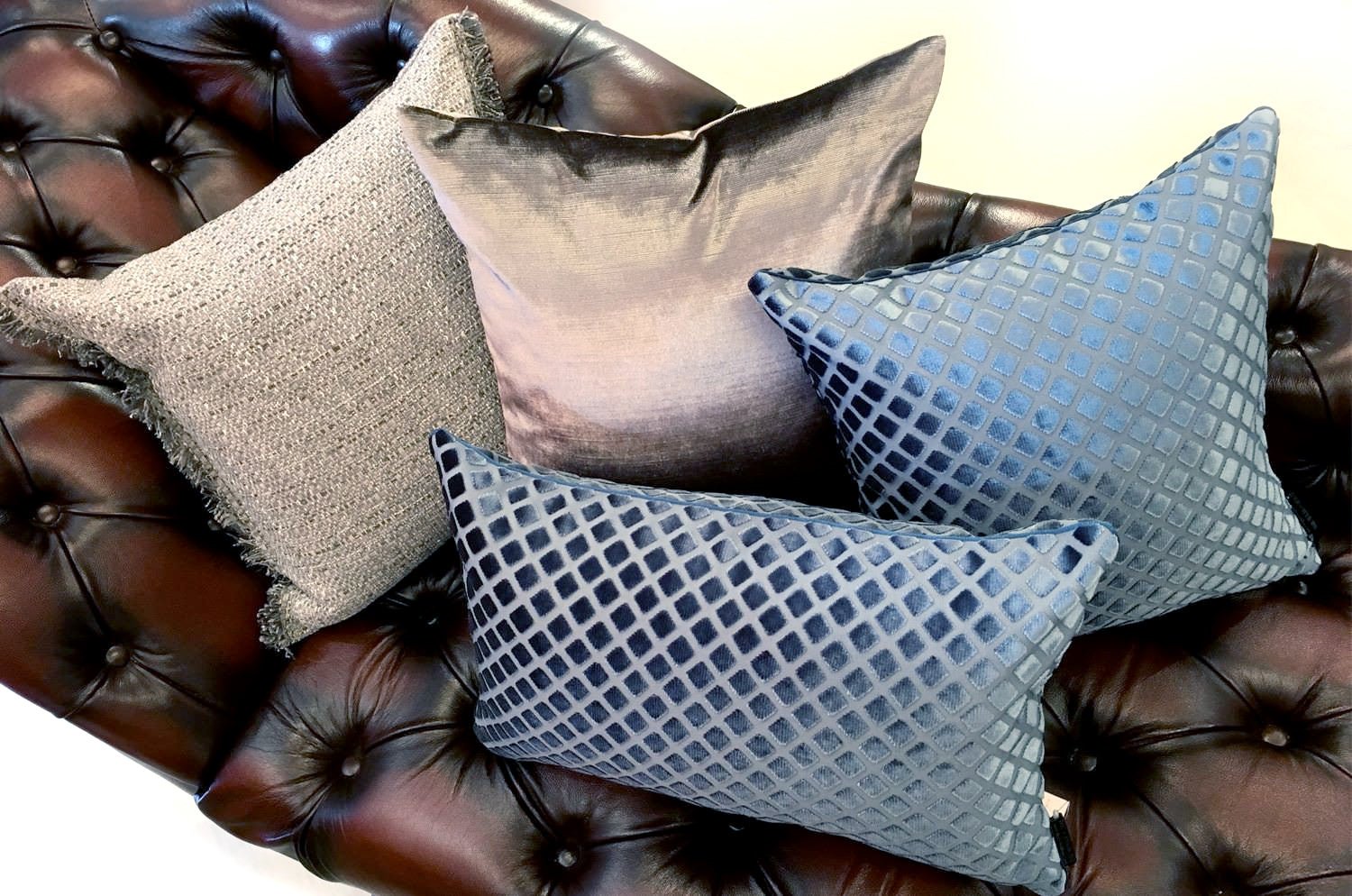 The Jacquard ジャカードフリンジクッションカバー グレー 45×45cm - HOUSE OF JAPAN Shop