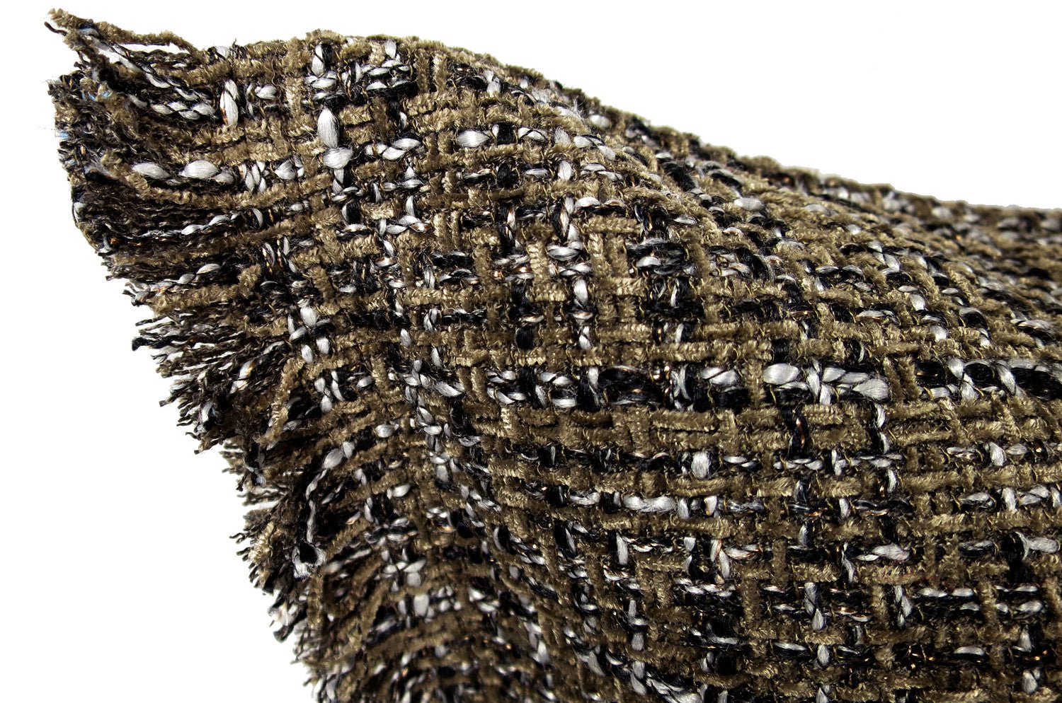 The Jacquard ジャカードフリンジクッションカバー ミックスブラウン 45×45cm - HOUSE OF JAPAN Shop