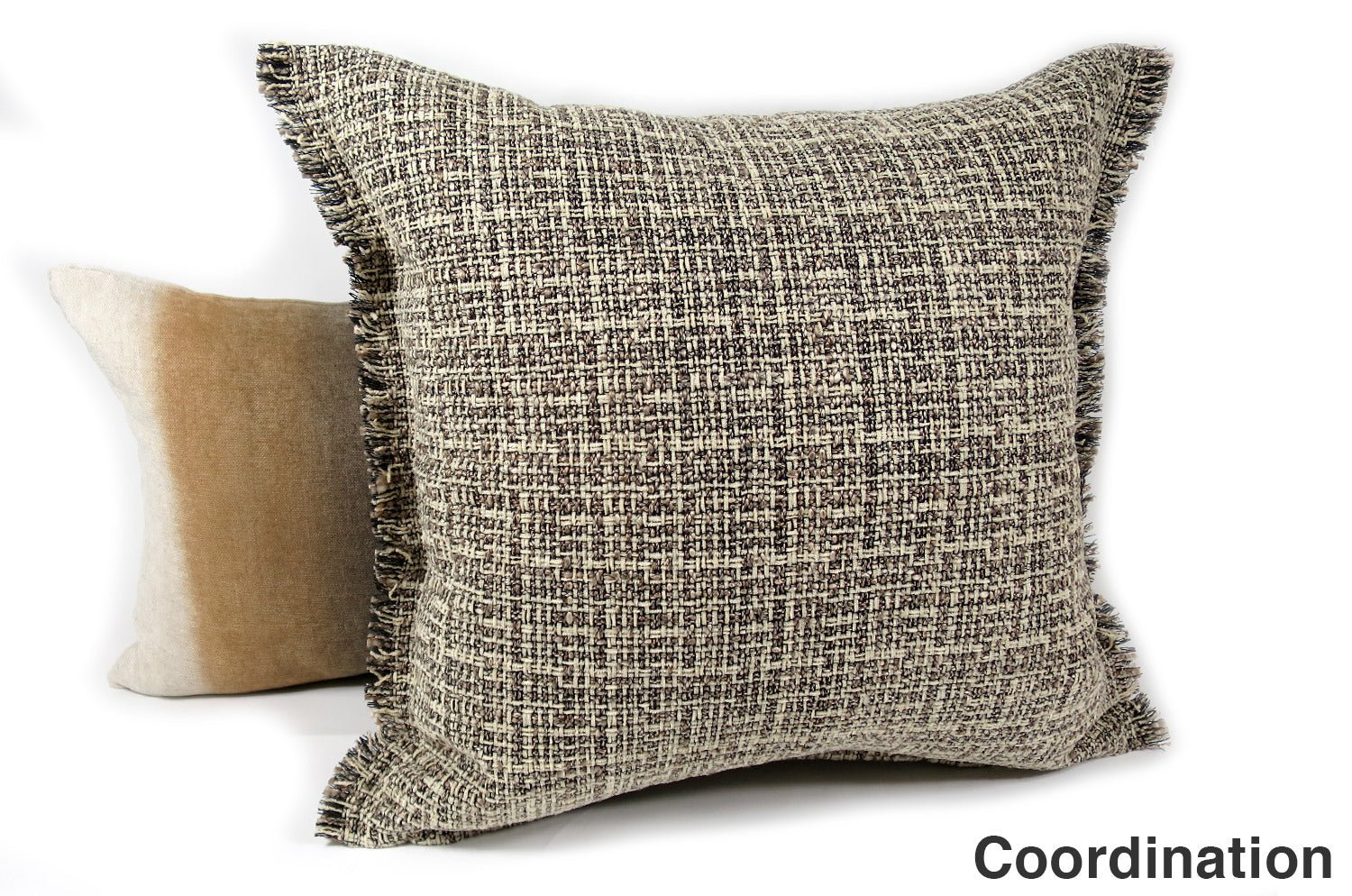 The Jacquard ジャカードフリンジクッションカバー ミックスベージュ 45×45cm - HOUSE OF JAPAN Shop