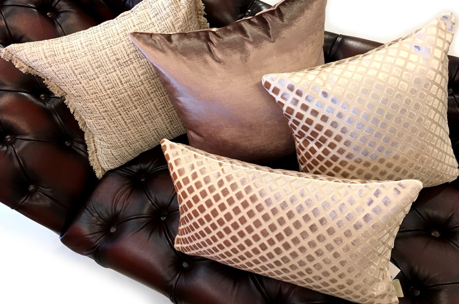 The Jacquard ジャカードフリンジクッションカバー ベージュ 45×45cm - HOUSE OF JAPAN Shop