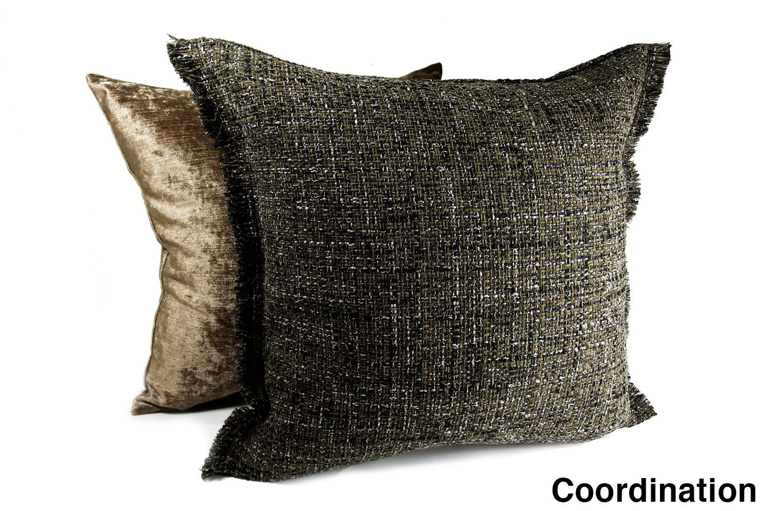 The Jacquard ジャカードフリンジクッションカバー ミックスブラウン 45×45cm - HOUSE OF JAPAN Shop