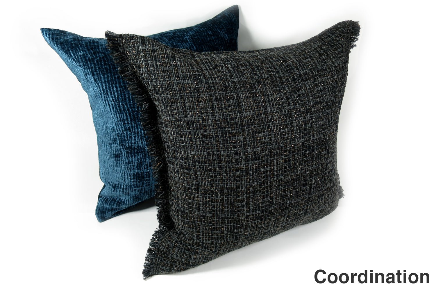 The Jacquard ジャカードフリンジクッションカバー チャコール 45×45cm - HOUSE OF JAPAN Shop