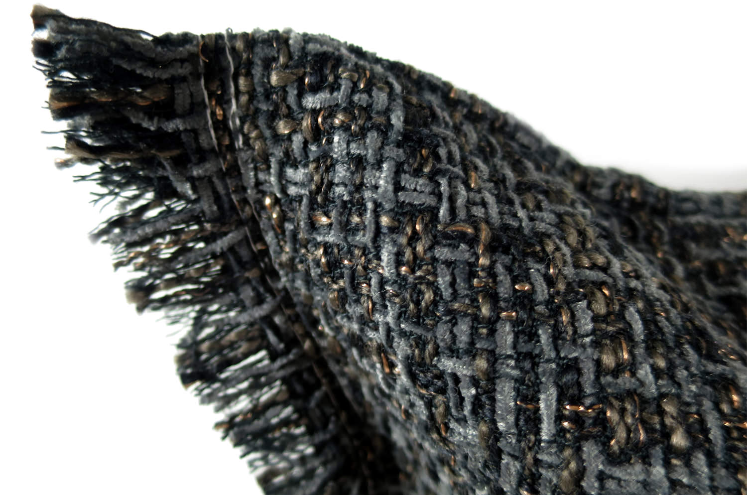 The Jacquard ジャカードフリンジクッションカバー チャコール 45×45cm - HOUSE OF JAPAN Shop