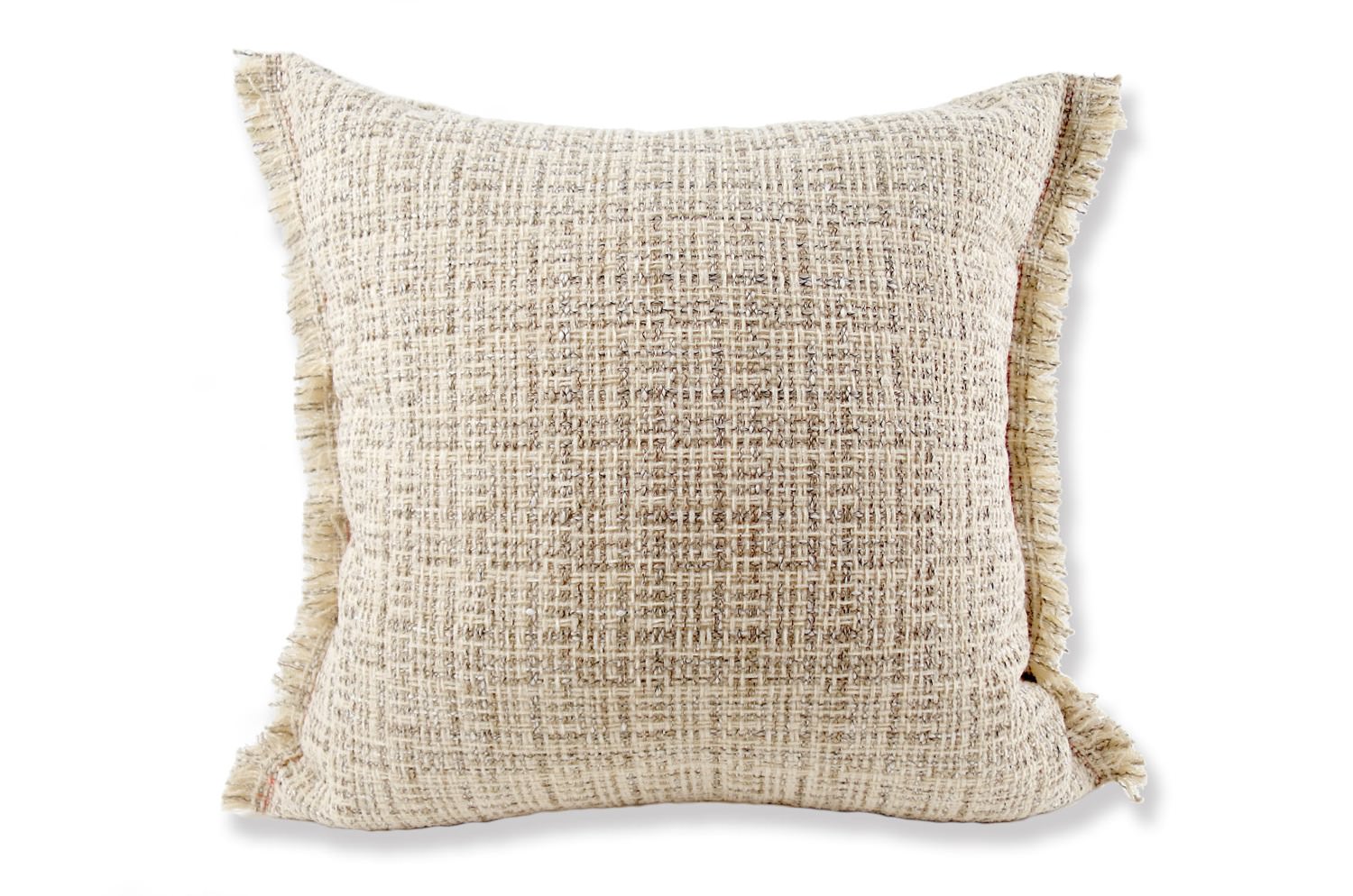 The Jacquard ジャカードフリンジクッションカバー ベージュ 45×45cm - HOUSE OF JAPAN Shop