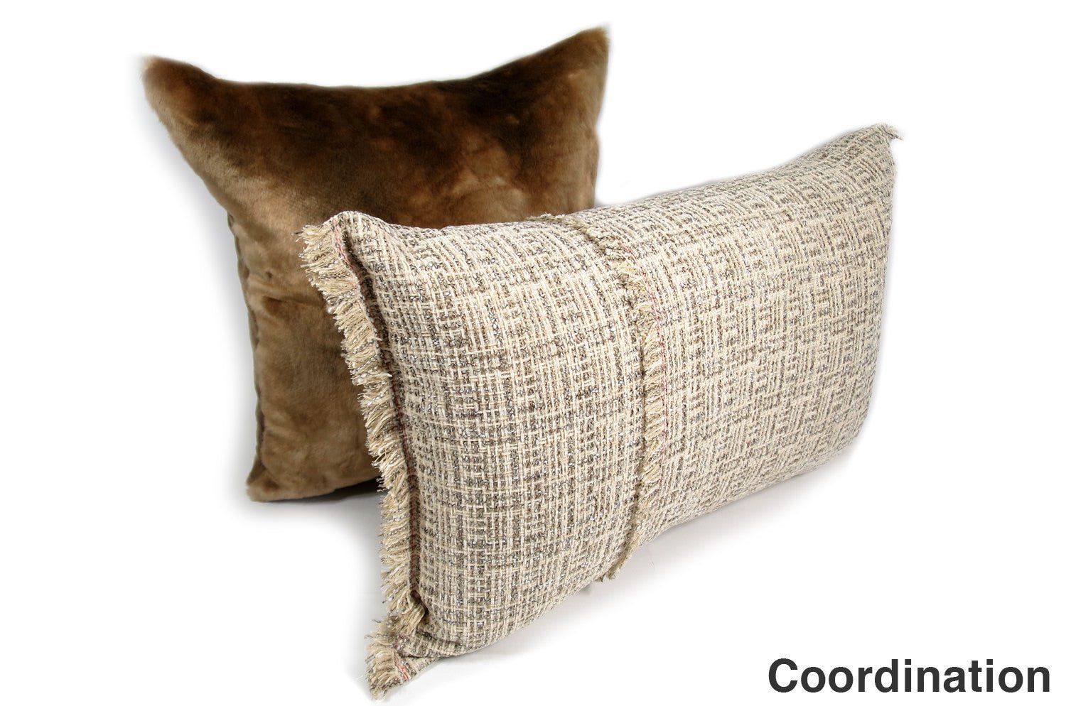 The Jacquard ジャカードフリンジクッション ベージュ 60(64)×40cm 中材付 - HOUSE OF JAPAN Shop