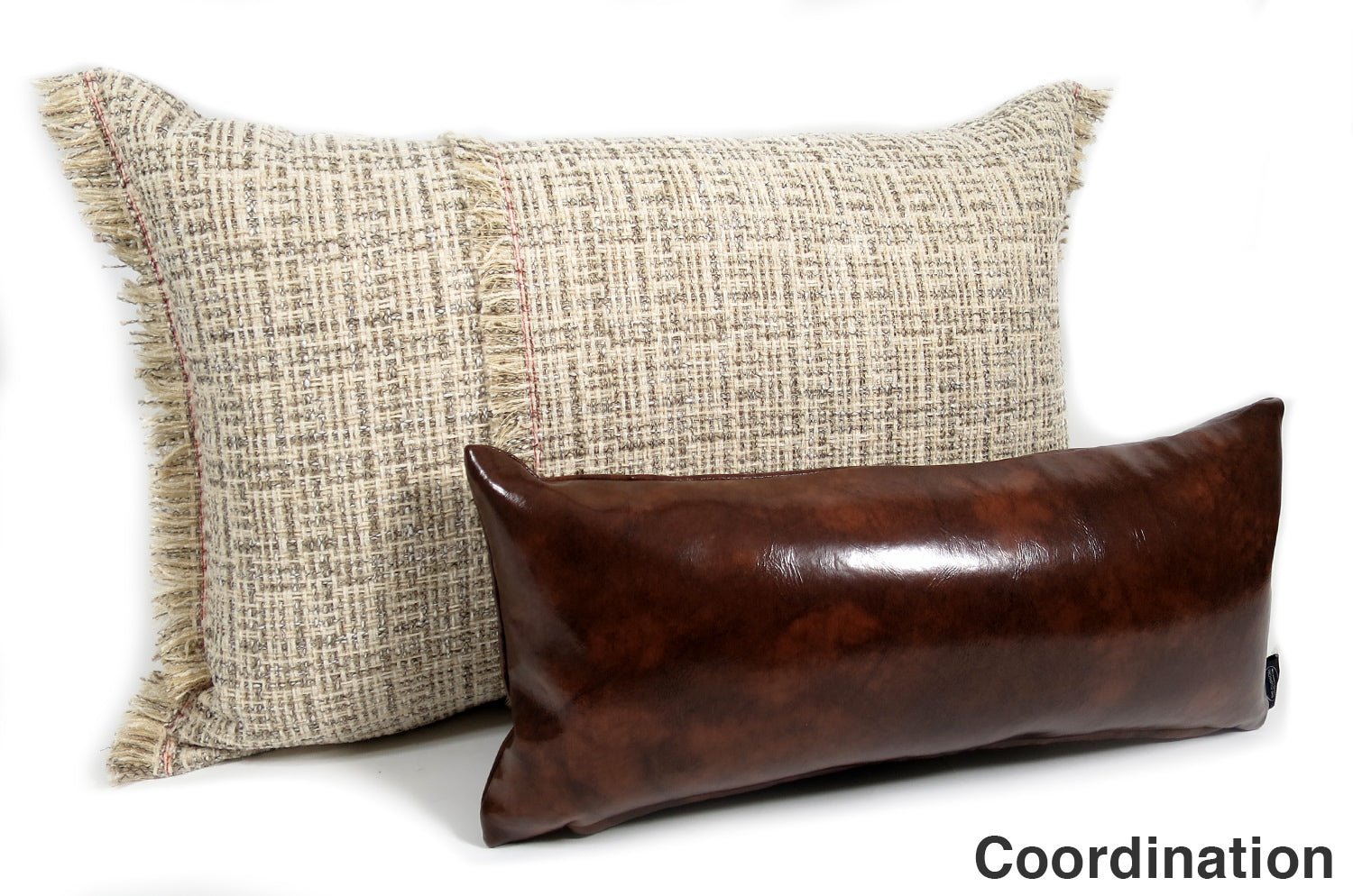 The Jacquard ジャカードフリンジクッション ベージュ 60(64)×40cm 中材付 - HOUSE OF JAPAN Shop