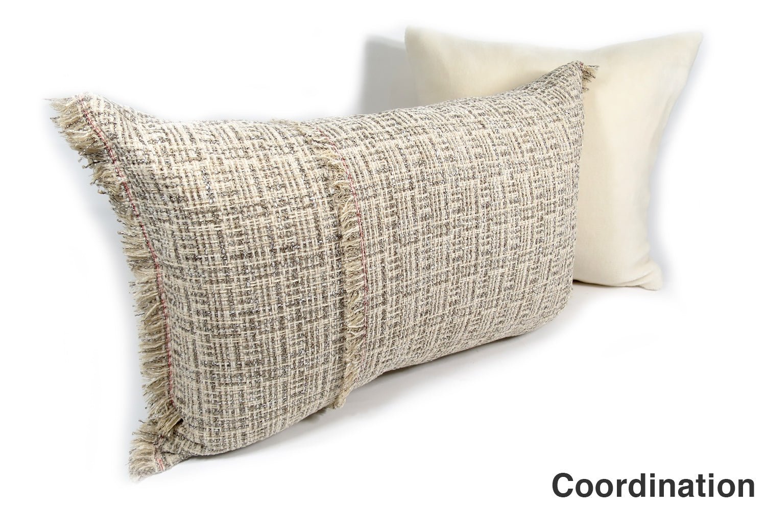 The Jacquard ジャカードフリンジクッション ベージュ 60(64)×40cm 中材付 - HOUSE OF JAPAN Shop