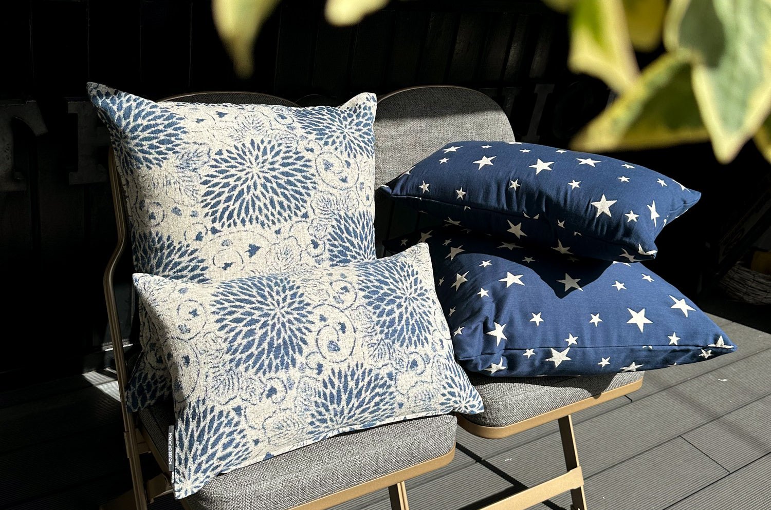 The KAIZU FLORAL - AGED PORCELAIN ラルフローレンファブリック クッション 50×30cm 中材付 - HOUSE OF JAPAN Shop