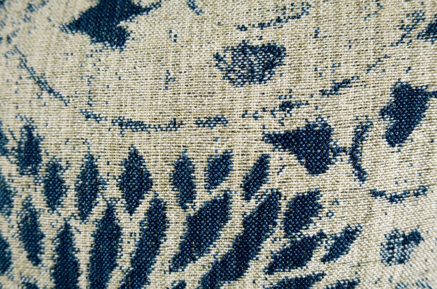 The KAIZU FLORAL - AGED PORCELAIN ラルフローレンファブリック クッション 50×30cm 中材付 - HOUSE OF JAPAN Shop