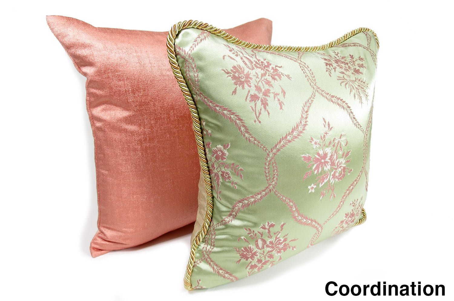 The KEY シャインクッションカバー (コーラルピンク) 45×45cm - HOUSE OF JAPAN Shop