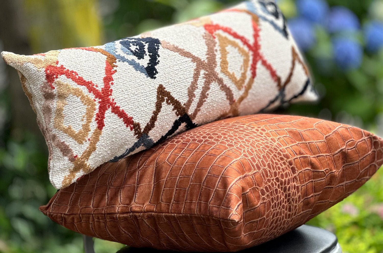 The KHEOPS ケオプス フレンチブークレ ダイヤモンド柄横長クッション 65×29cm 中材付 - HOUSE OF JAPAN Shop