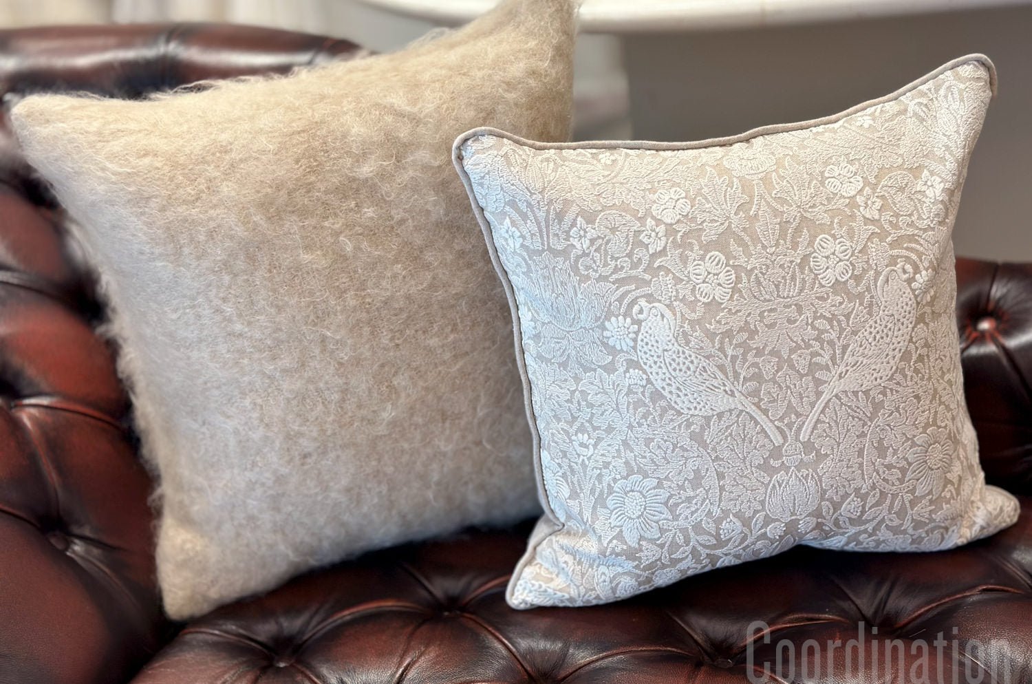 The Kid Mohair BALMUIR キッドモヘアクッションカバー (ベージュ) 50×50cm - HOUSE OF JAPAN Shop