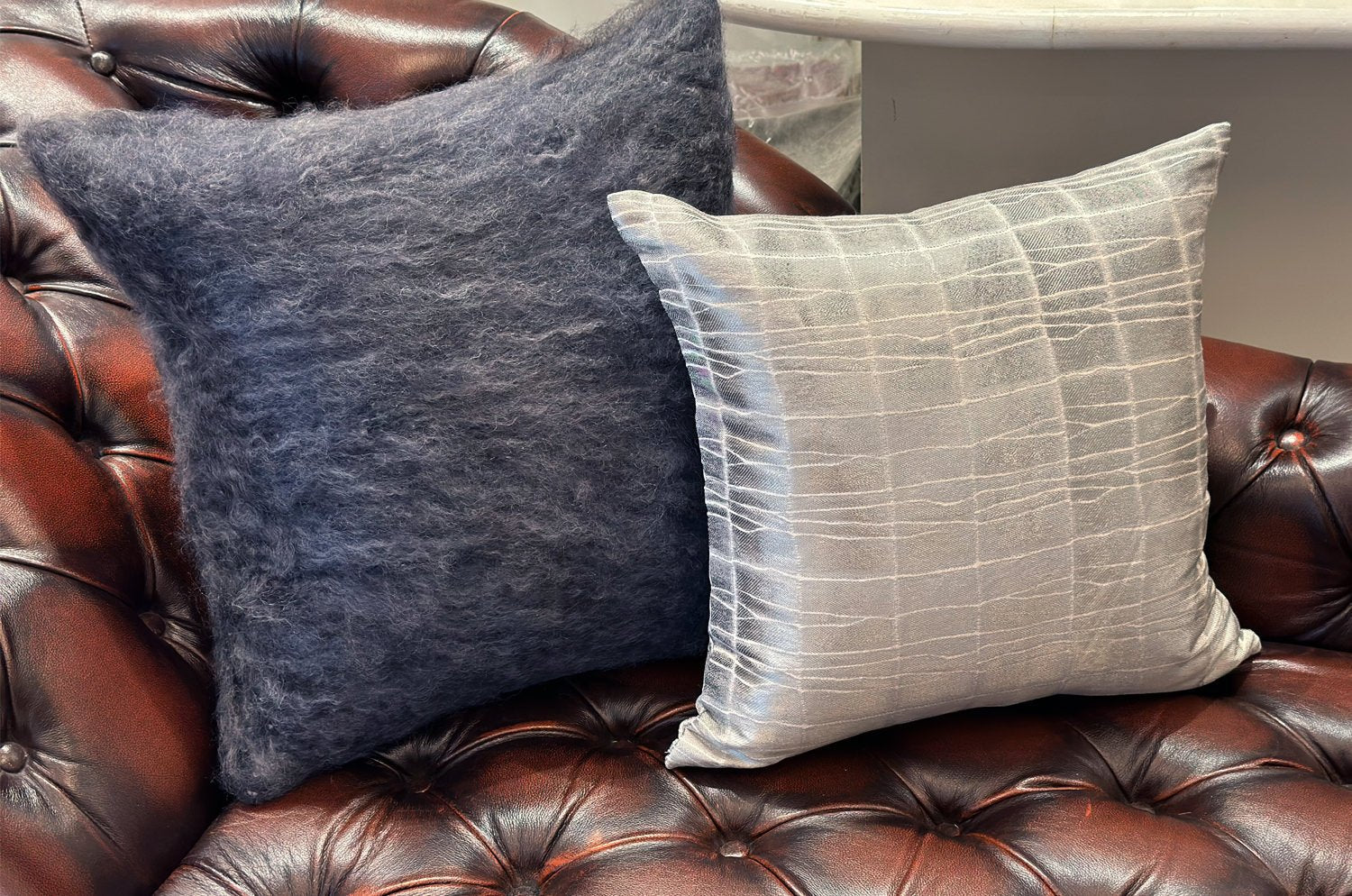 The Kid Mohair BALMUIRキッドモヘアクッションカバー ミックスグレー 50×50cm - HOUSE OF JAPAN Shop