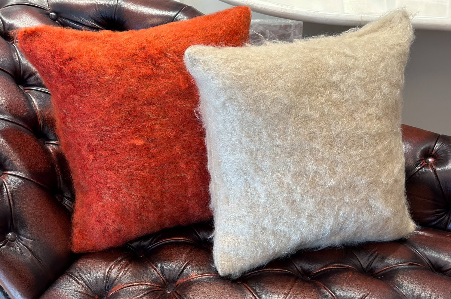 The Kid Mohair BALMUIR キッドモヘアクッションカバー (ベージュ) 50×50cm - HOUSE OF JAPAN Shop