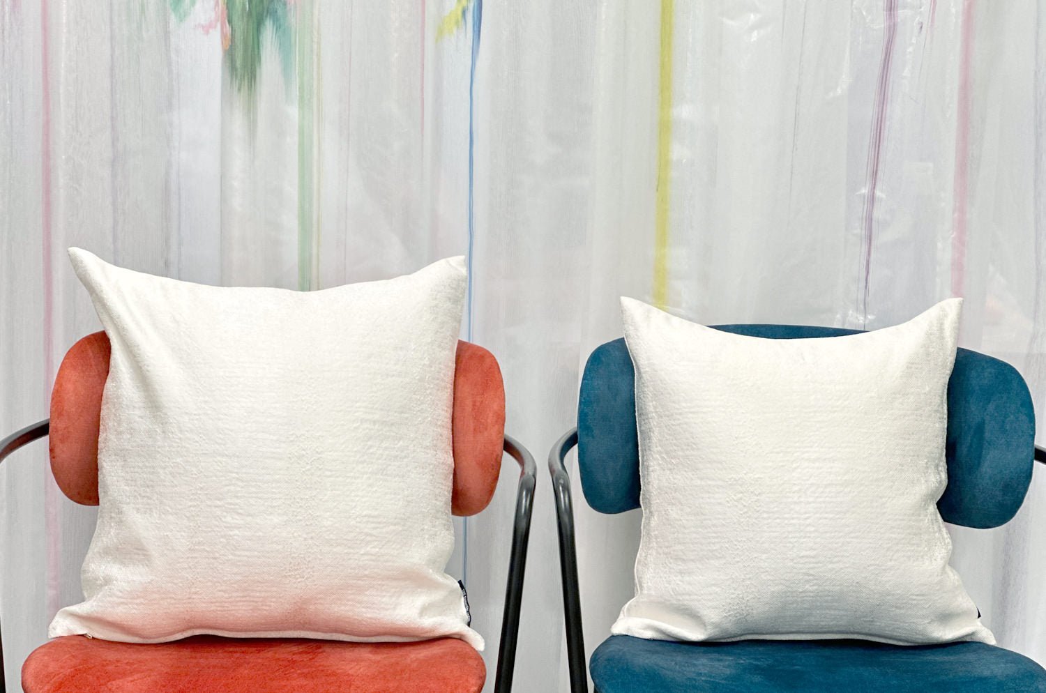 The KIM スモーキーストライプ クッションカバー (ピュアスノー) 45×45cm - HOUSE OF JAPAN Shop