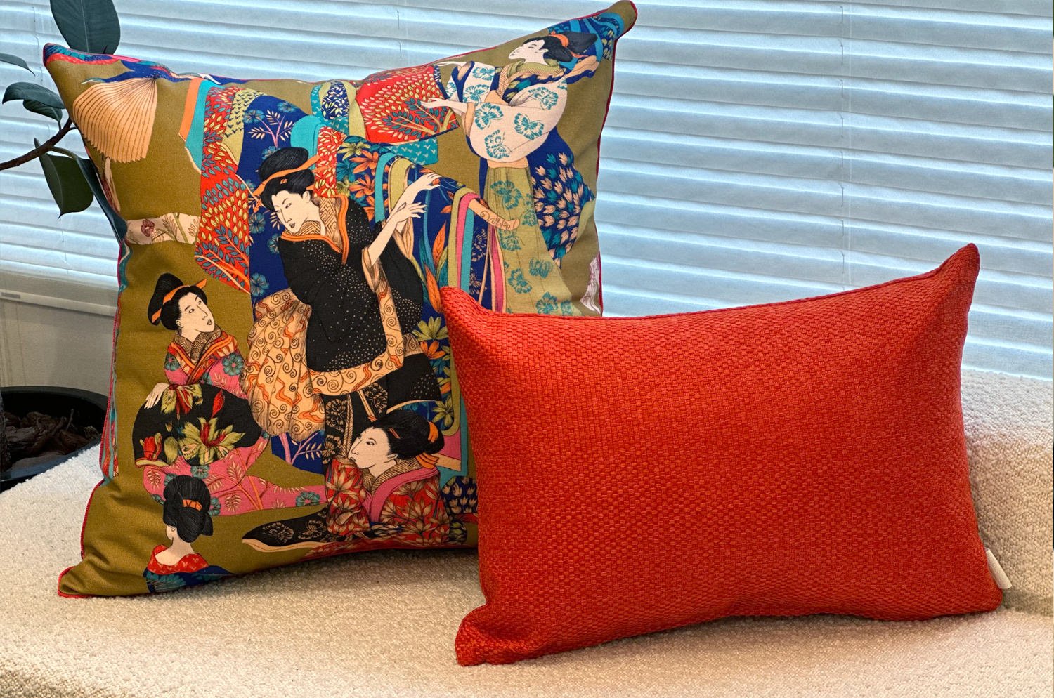 The KIMONO フレンンチコットン キモノ ビッグ クッション 60×60cm 中材付 - HOUSE OF JAPAN Shop