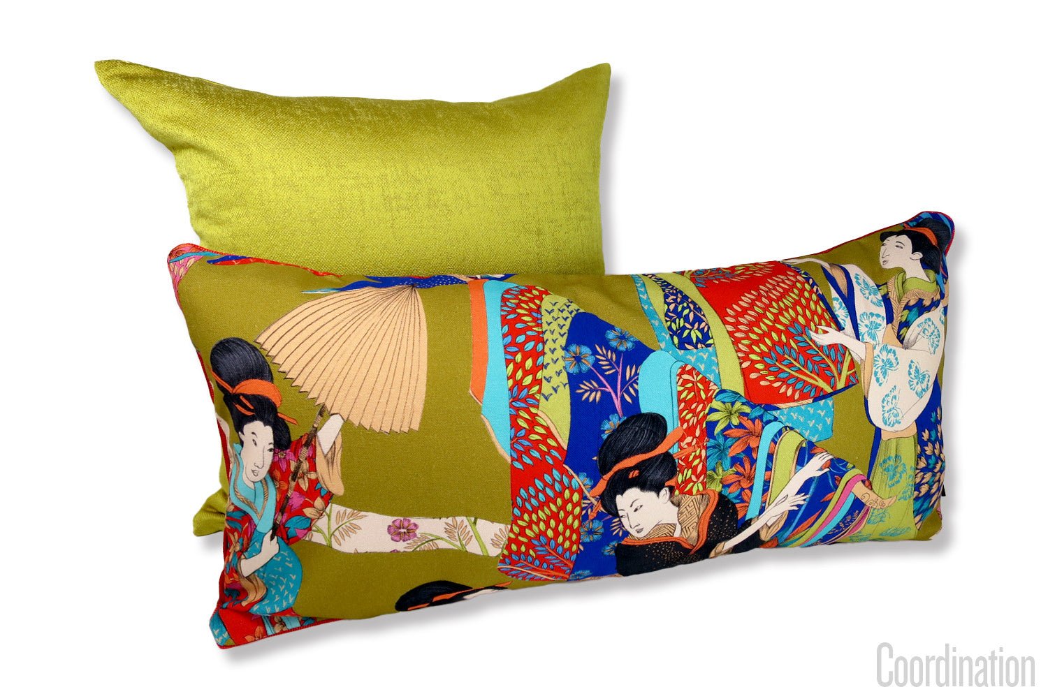 The KIMONO フレンンチコットン キモノ 横長 クッション (bk) 60×30cm 中材付 - HOUSE OF JAPAN Shop