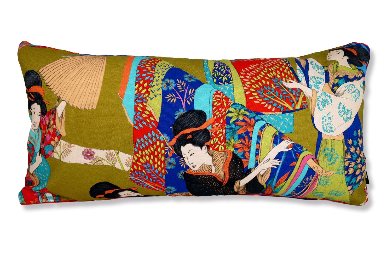 The KIMONO フレンンチコットン キモノ 横長 クッション (bk) 60×30cm 中材付 - HOUSE OF JAPAN Shop