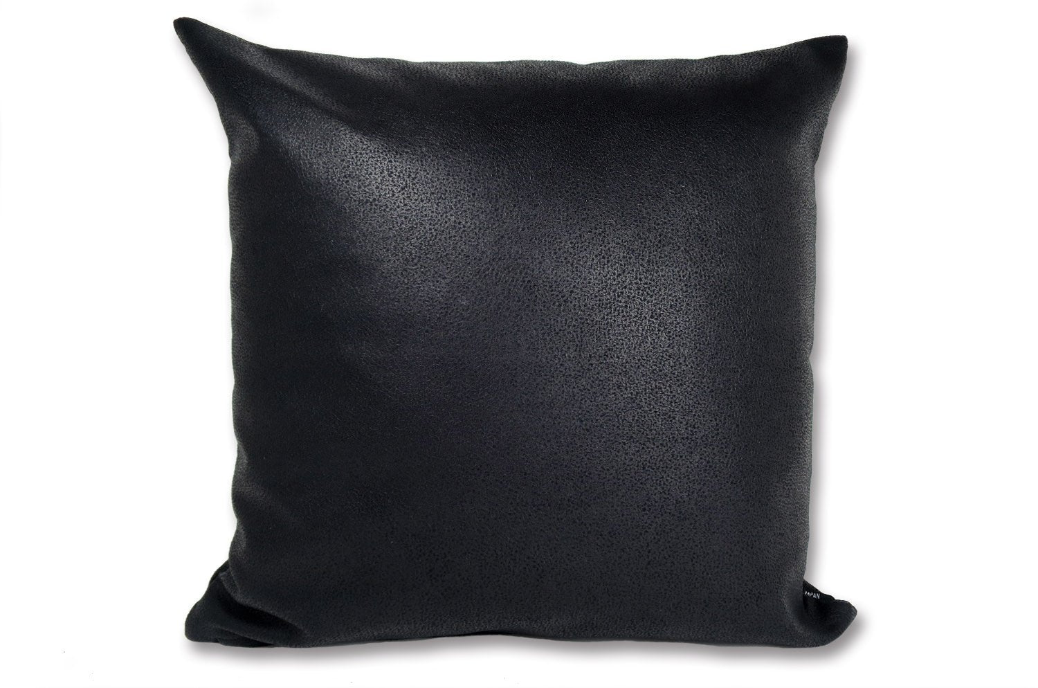 The KongoLeather ブラックレザー&ラッカーニジップクッションカバー 45×45cm - HOUSE OF JAPAN Shop