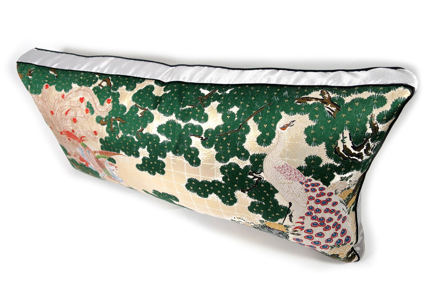 The Kujaku Houou 孔雀鳳凰図 西陣ビッグクッション 75×36×5cm 中材付 - HOUSE OF JAPAN Shop