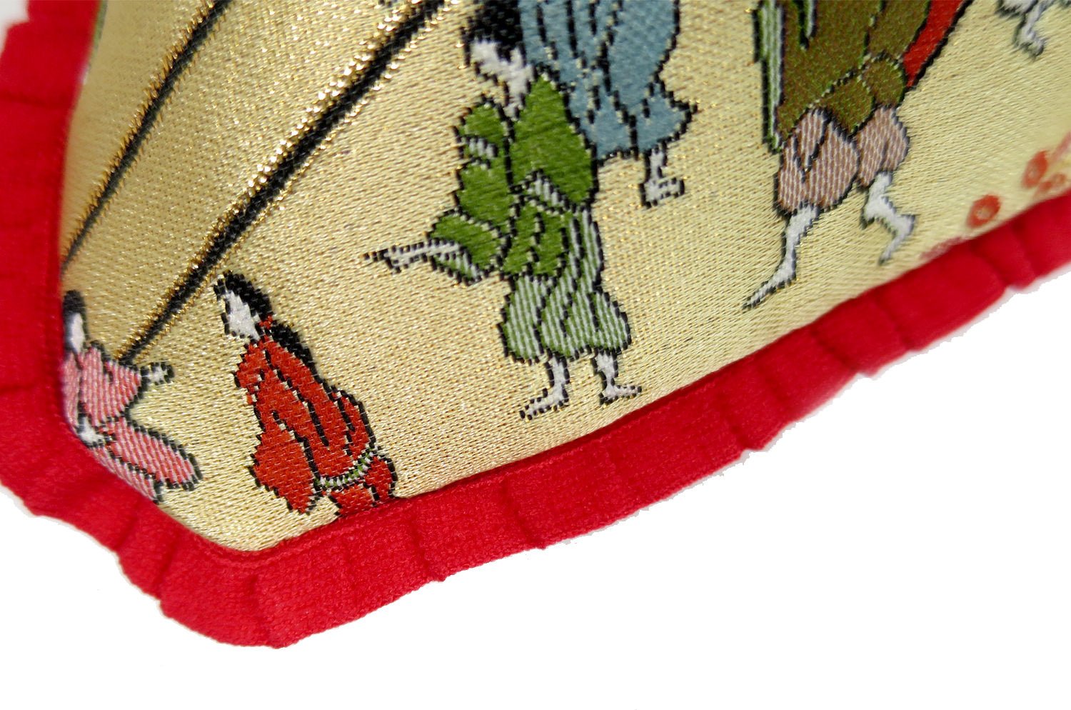 The Kyoto 源氏絵 銀閣寺・二条城 ・御所車 西陣織 クッション 35×35cm 中材付 - HOUSE OF JAPAN Shop